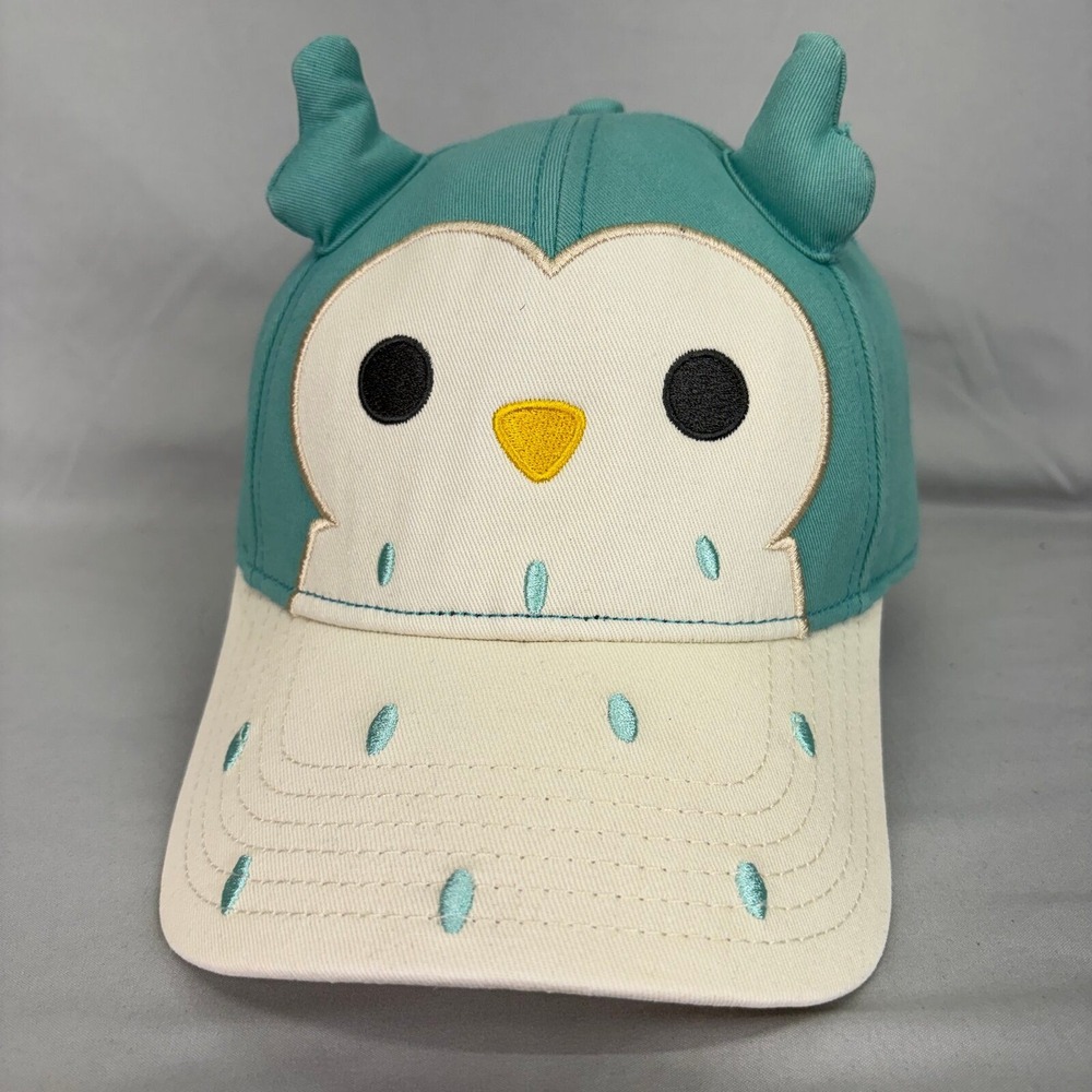 Squishmallows Winston Owl Snapback Hat Unisex OSFM Teal Cream 3D Ears